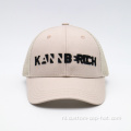 Beige heren 6 paneel geborduurde trucker hoeden